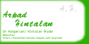 arpad hintalan business card