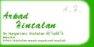 arpad hintalan business card